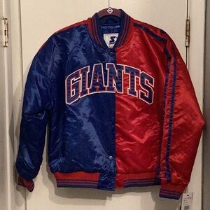 STARTER Giants QBlue and Red Bomber Jacket